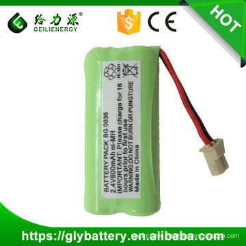 GLE BG-0036 2.4V 600mAh NIMH AAA Cordless Phone Rechargeable Battery Pack Make In China